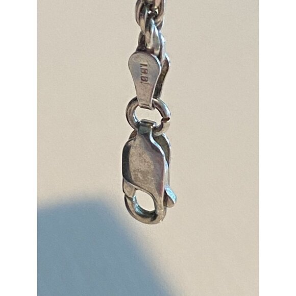 IBB 7” Women’s Vintage Italian Silver 925 Twisted Rope Chain Style Bracelet w Lo - Picture 5 of 6